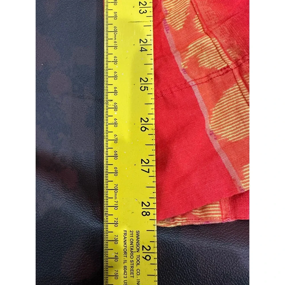 Free People Sunset Floral Wide Leg Pants Orange Red Cotton Linen Blend Medium